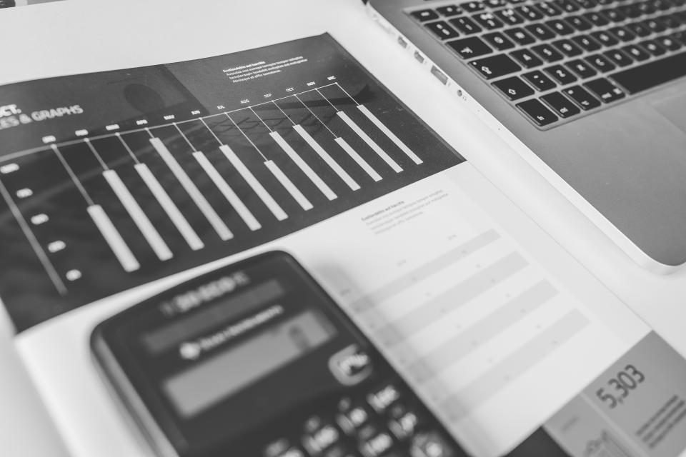 Calculator and financial documents